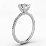 Anel em Ouro Branco 18k e Diamantes, 2mm