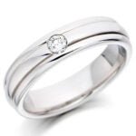 Anel em Ouro Branco 18k e Diamante, 4mm