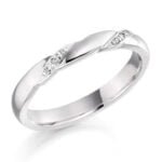 Anel em Ouro Branco 18k e Diamantes, 3mm