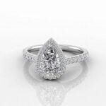 Anel em Ouro Branco 18k e Diamantes, 3mm