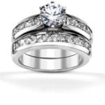 Anel em Ouro Branco 18k e Diamantes, 5mm