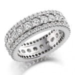 Anel em Ouro Branco 18k e Diamantes, 5mm