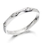 Anel em Ouro Branco 18k e Diaamantes, 2,5mm