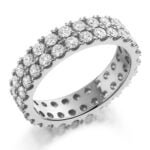 Anel em Ouro Branco 18k e Diamantes, 5mm