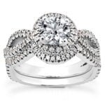 Anel em Ouro Branco 18k e Diamantes, 5mm