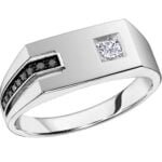 Anel em Ouro Branco 18k e Diamantes, 5mm