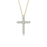 Colar Cruz Pendente em Ouro Amarelo 18k e Diamantes