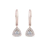 Brincos em Ouro Rosa 18k com Água Marinha e Diamantes