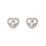 Brincos Coração em Ouro Amarelo 18k e Diamantes