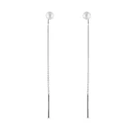 Brincos em Ouro Branco 18k com Pérolas