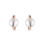 Brinco em Ouro Rose 18k com Pérola e Diamante