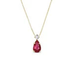 Colar em Ouro Amarelo 18k com Granada e Diamante