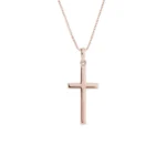 Colar Cruz em Ouro Rosa 18k