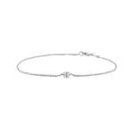 Pulseira em Ouro Branco 18k com Água Marinha e Diamante