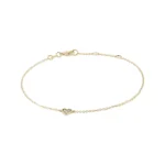 Pulseira Coração em Ouro Amarelo 18k e Diamantes
