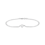 Pulseira Coração em Ouro Branco 18k