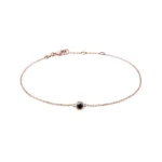 Pulseira em Ouro Rosa 18k com Mourion Preto