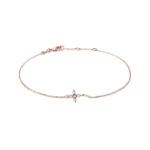Pulseira Cruz em Ouro Rosa 18k com Diamantes