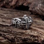 Anel de Confraria em Ouro Amarelo 18k com Moruion Preto, 14mm