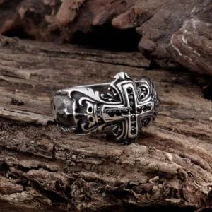 Anel de Confraria em Ouro Amarelo 18k com Moruion Preto, 14mm