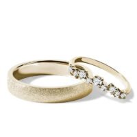 Par de Aliança em Ouro Amarelo 18k e Diamantes