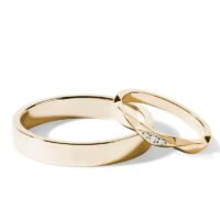 Par de Aliança em Ouro Amarelo 18k e Diamantes