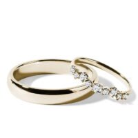 Par de Aliança em Ouro Amarelo 18k e Diamantes