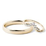 Par de Aliança em Ouro Amarelo 18k e Diamantes