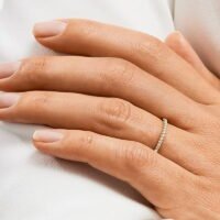 Par de Aliança em Ouro Amarelo 18k e Diamantes - Imagem 3