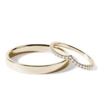 Par de Aliança em Ouro Amarelo 18k e Diamantes