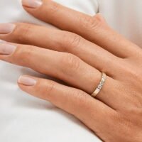 Par de Aliança em Ouro Amarelo 18k e Diamantes - Imagem 3