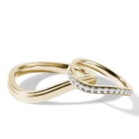 Par de Aliança em Ouro Amarelo 18k e Diamantes