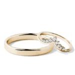 Par de Aliança em Ouro Amarelo 18k e Diamantes