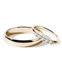 Par de Aliança em Ouro Amarelo 18k e Diamantes