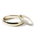 Par de Aliança em Ouro Amarelo 18k e Diamantes