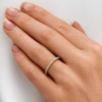 Par de Aliança em Ouro Amarelo 18k e Diamantes - Imagem 3