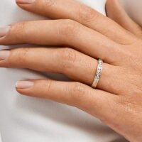 Par de Aliança em Ouro Amarelo 18k e Diamantes - Imagem 3