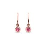 Brinco Infantil em Ouro Rosa 18k e Turmalina Rosa