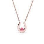 Colar Infantil Ferradura em Ouro Rosa 18k e Turmalina Rosa