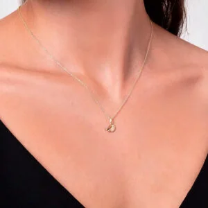 Colar Infantil Pássaro em Ouro Amarelo 18k e Diamante - Imagem 2