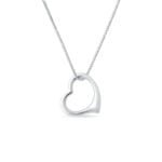 Colar Infantil Coração em Ouro Branco 18k