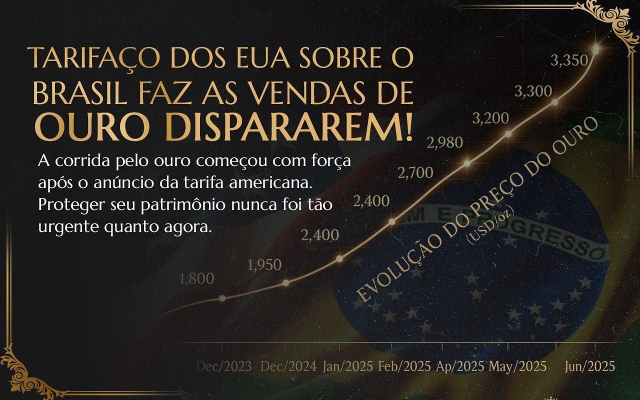 Tarifaço dos EUA sobre o Brasil faz as vendas de ouro dispararem!