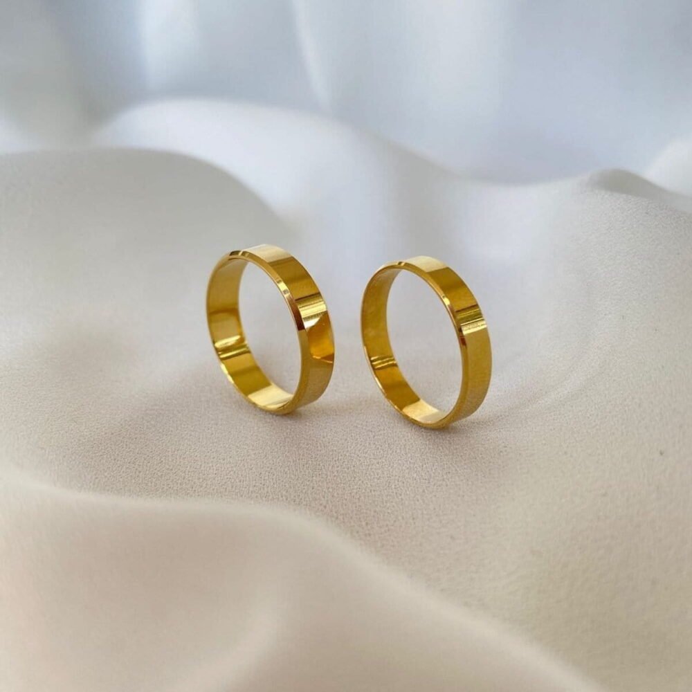 Par de Aliança em Ouro Amarelo 18k - Imagem 2