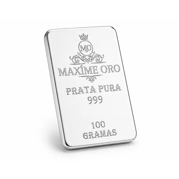 Barra de Prata Pura 100g (Ag999) Certificada e Lacrada | Maxíme Oro