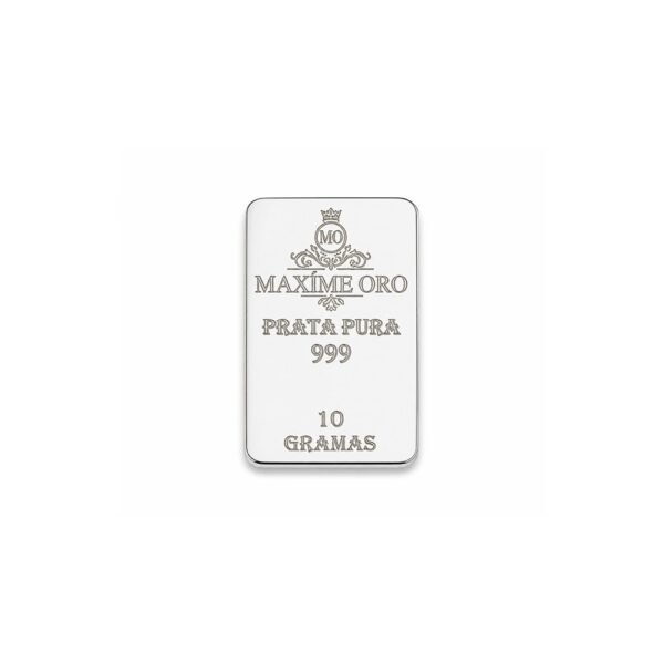 Barra de Prata Pura 10g Certificada e Lacrada | Maxíme Oro