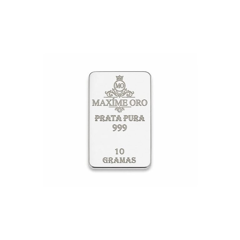 Barra de Prata Pura 10g Certificada e Lacrada | Maxíme Oro