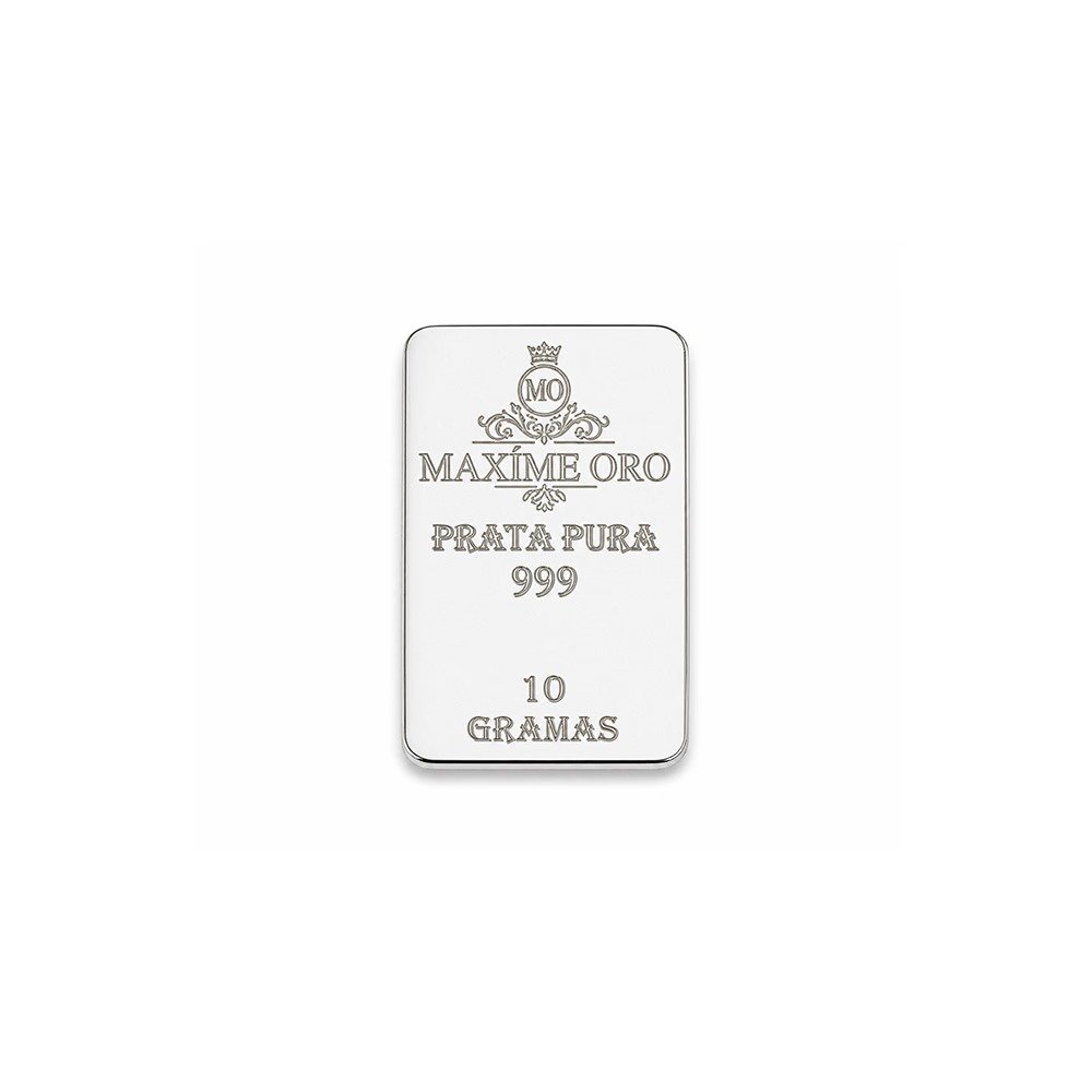 Barra de Prata Pura 10g Certificada e Lacrada | Maxíme Oro