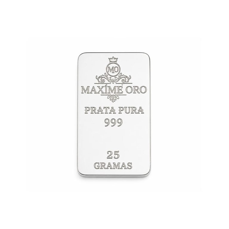 Barra de Prata Pura 25g (Ag999) Certificada e Lacrada | Maxíme Oro