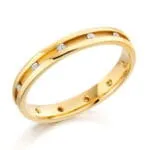 Aliança AOA-08 ouro 18k diamantes 3,5mm da Maxíme Oro