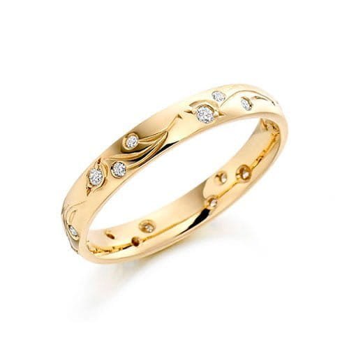 Aliança em Ouro Amarelo 18k e Diamantes Aliança AOA-00 ouro 18k diamantes 4mm da Maxíme Oro